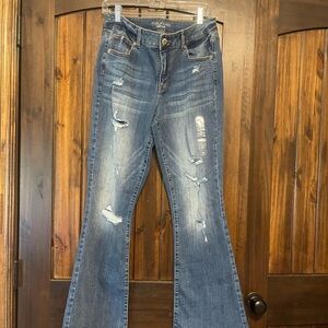 Maurices Medium Blue Distressed Bootcut Jeans
